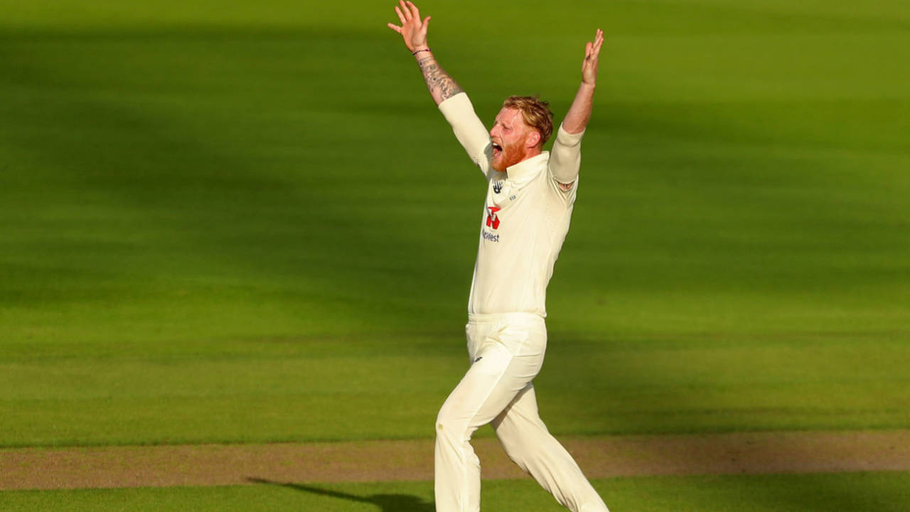 Ben Stokes roars for an lbw, England v Pakistan, 1st Test, Old Trafford, 3rd day, August 7, 2020