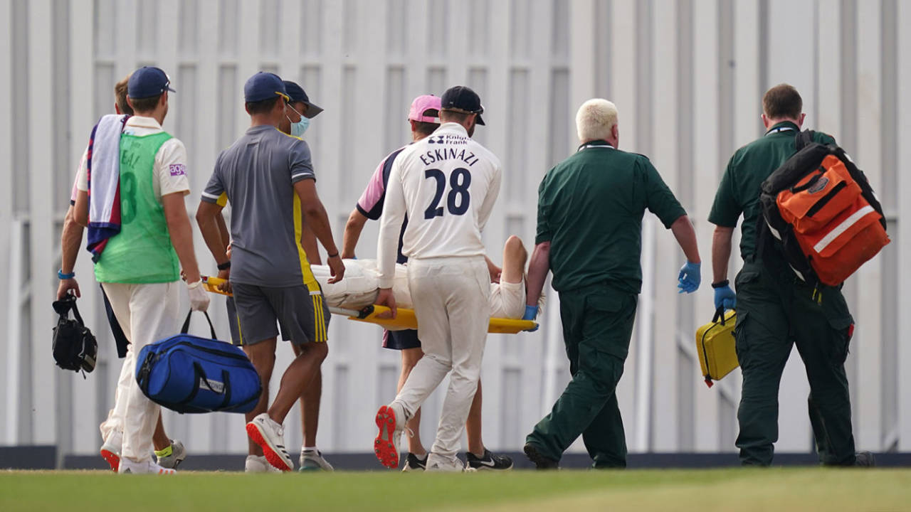 Liam Dawson is stretchered off after sustaining an ankle injury&nbsp;&nbsp;&bull;&nbsp;&nbsp;Getty Images