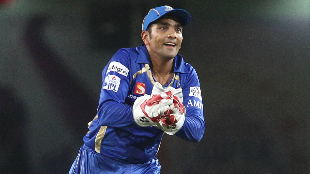 A cheerful Dishant Yagnik after taking Dwayne Smith's catch, Chennai Super Kings v Rajasthan Royals, IPL 2014, Ranchi, May 13, 2014