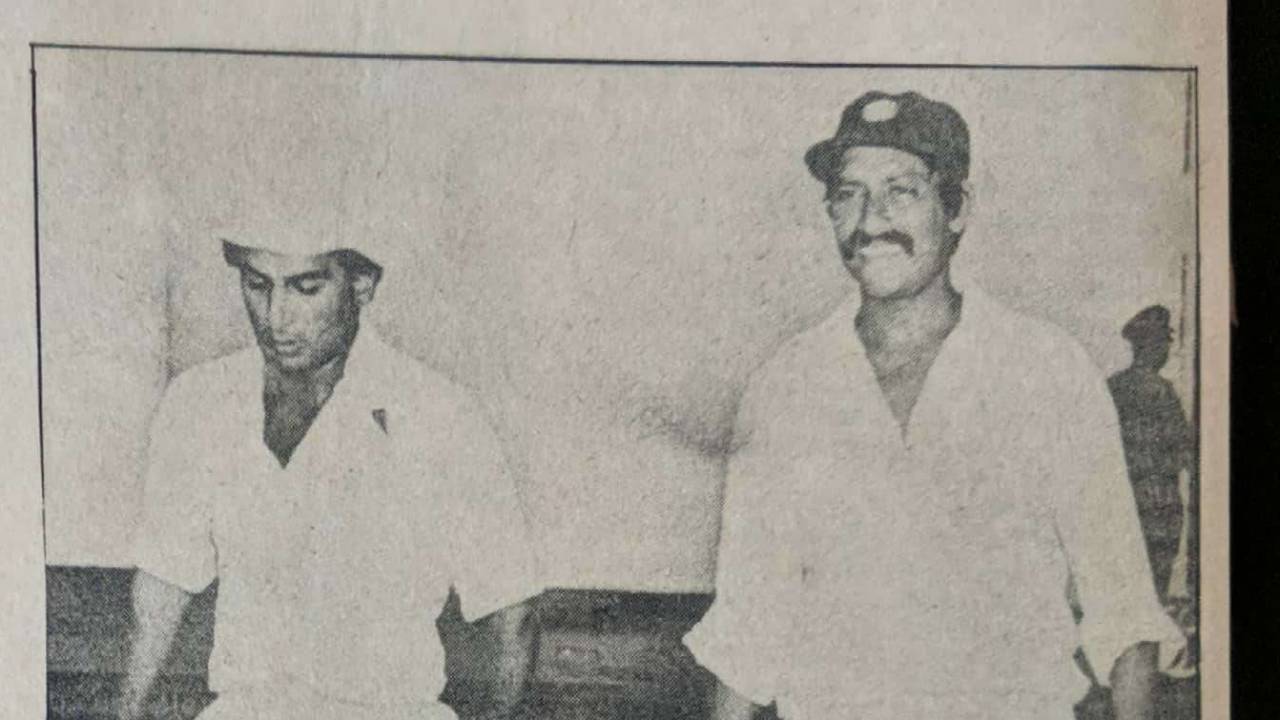 A <i>Sportsweek</i> magazine page featuring the 10th century stand for the first wicket between Sunil Gavaskar and Chetan Chauhan, achieved against New Zealand in Christchurch during the 1980-81 series