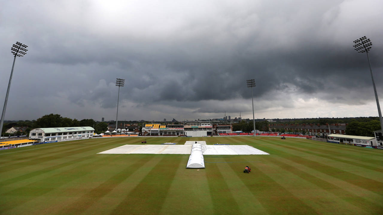 Play was hampered by rain during day three, Bob Willis Trophy, North Group match, Leicestershire v Durham, Fischer County Ground, August 17, 2020