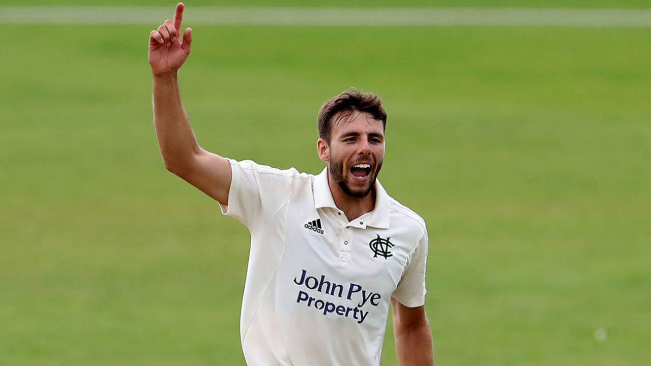 Tom Barber claims a scalp, Nottinghamshire v Lancashire, Bob Willis Trophy, Trent Bridge, August 18, 2020
