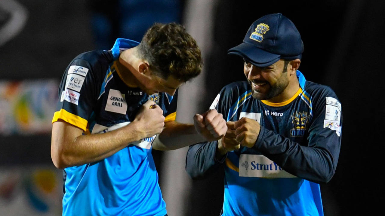 Mitchell Santner and Rashid Khan played matchwinning roles with the ball, Barbados Tridents v St Kitts and Nevis Patriots, CPL 2020, Trinidad, August 18, 2020