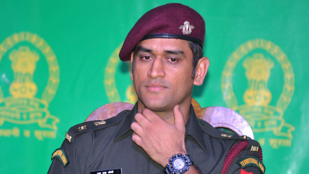 MS Dhoni, after being conferred the rank of Lieutenant Colonel in the Territorial Army, Delhi, November 1, 2011