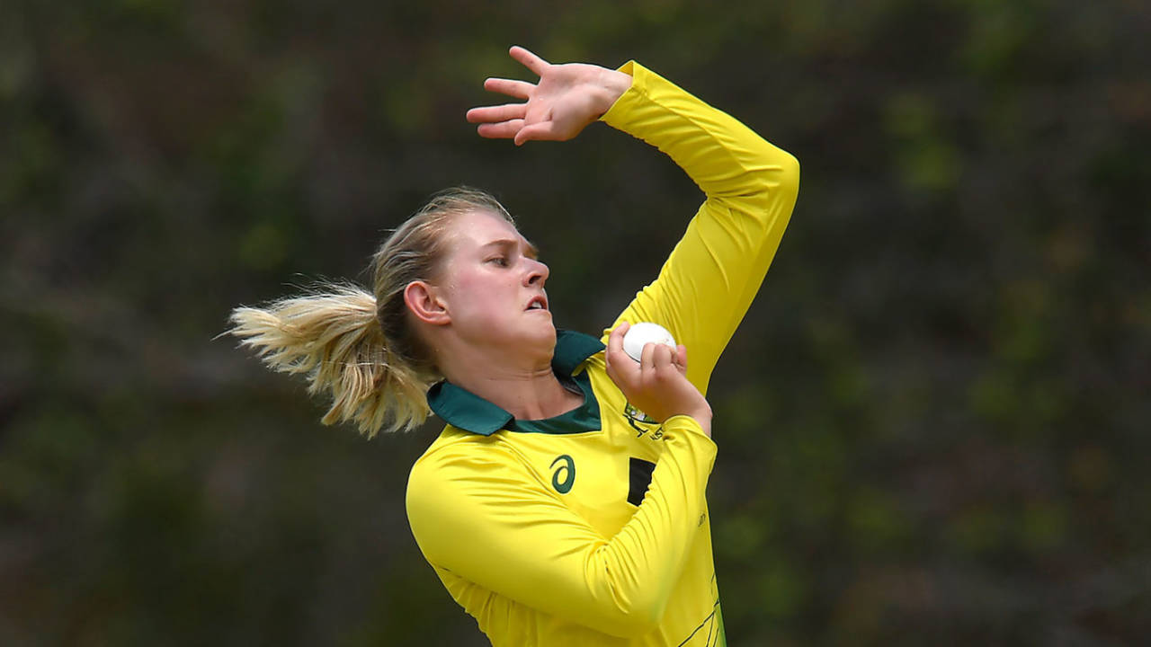 Maitlan Brown in action for Australia A, Australia A v India A, 3rd T20, Gold Coast, December 23, 2019