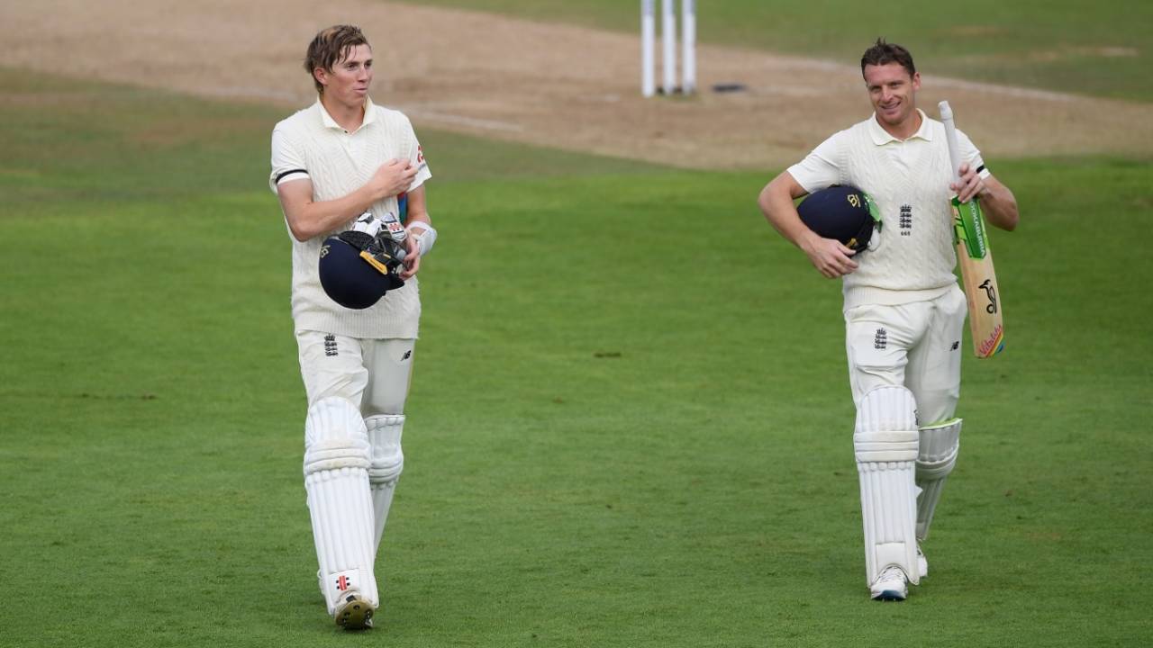 Jos Buttler and Zak Crawley walk off unconquered on Day 1, England v Pakistan, 3rd Test, Southampton, 1st day, August 21, 2020