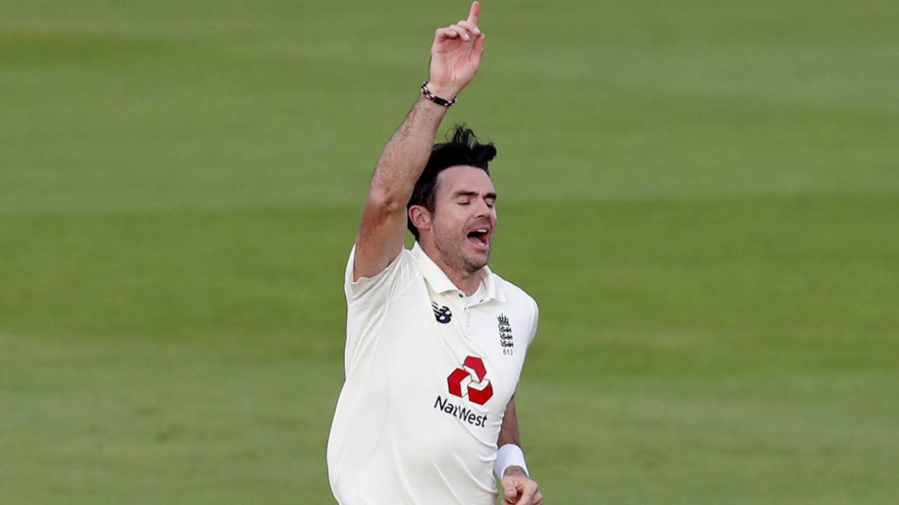 James Anderson celebrates a breakthrough, England v Pakistan, 3rd Test, Southampton, 2nd day, August 22, 2020