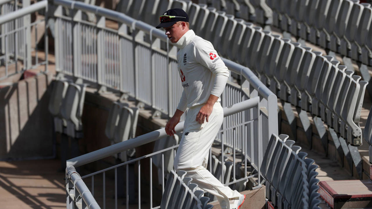 Ollie Pope left the field in the second over with a shoulder injury&nbsp;&nbsp;&bull;&nbsp;&nbsp;Pool/AFP via Getty Images