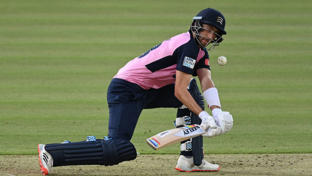 Stevie Eskinazi plays a reverse-sweep, Middlesex v Sussex, Vitality T20 Blast, Lord's, September 1, 2020