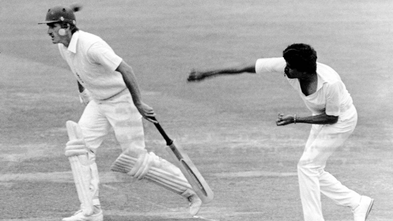 Kapil Dev bowls, England v India, 1st Test, Lord's, 1st day, June 10, 1982