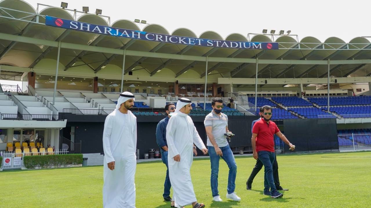 BCCI president Sourav Ganguly on a visit to the Sharjah cricket stadium ahead of IPL 2020&nbsp;&nbsp;&bull;&nbsp;&nbsp;Sharjah Cricket