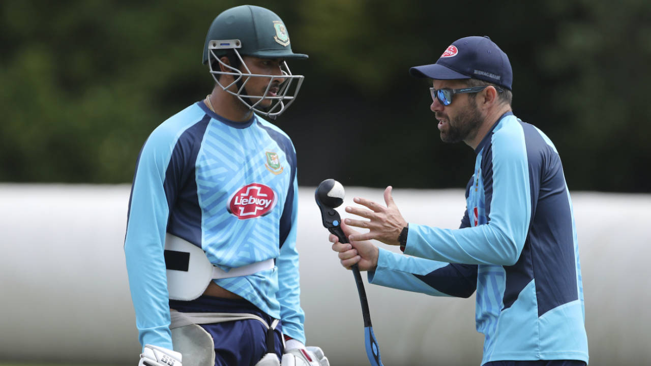 Soumya Sarkar listens to batting coach Neil McKenzie during a training session, World Cup 2019, Edgbaston, July 1, 2019