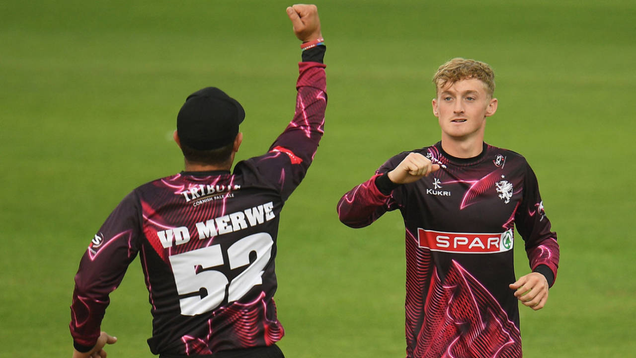 Lewis Goldsworthy claims another wicket for Somerset, Somerset v Northamptonshire, Vitality Blast, September 18, 2020