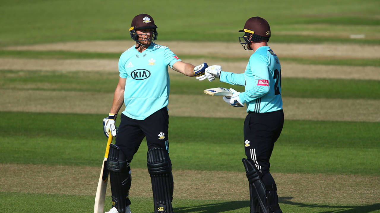 Laurie Evans and Jason Roy put on 135 for the second wicket, Surrey v Kent, The Oval, Vitality Blast, September 20, 2020