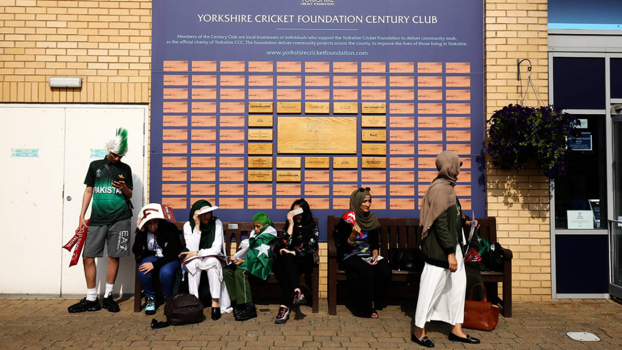 Pakistan supporters wait to enter the ground, group stage match, World Cup 2019, Pakistan v Afghanistan, Headingley, June 29, 2019