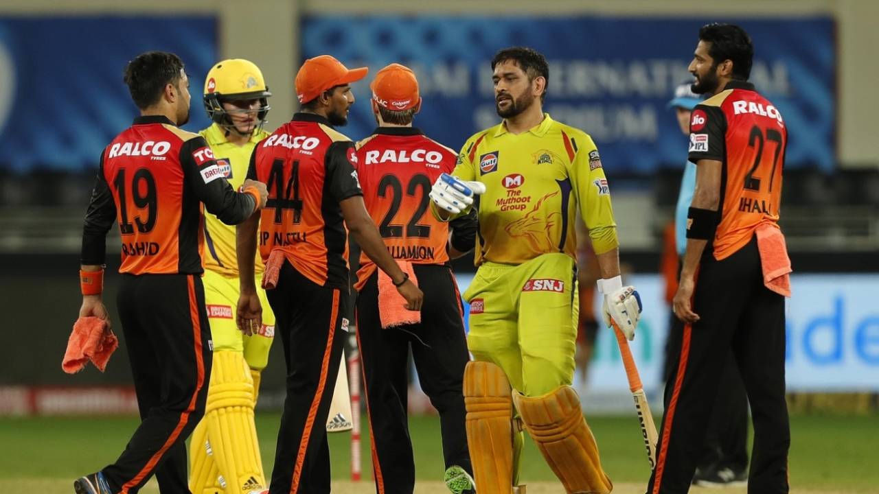 MS Dhoni and Chennai Super Kings left themselves with too much to do at the end, Chennai Super Kings v Sunrisers Hyderabad, IPL 2020, Dubai, October 2, 2020
