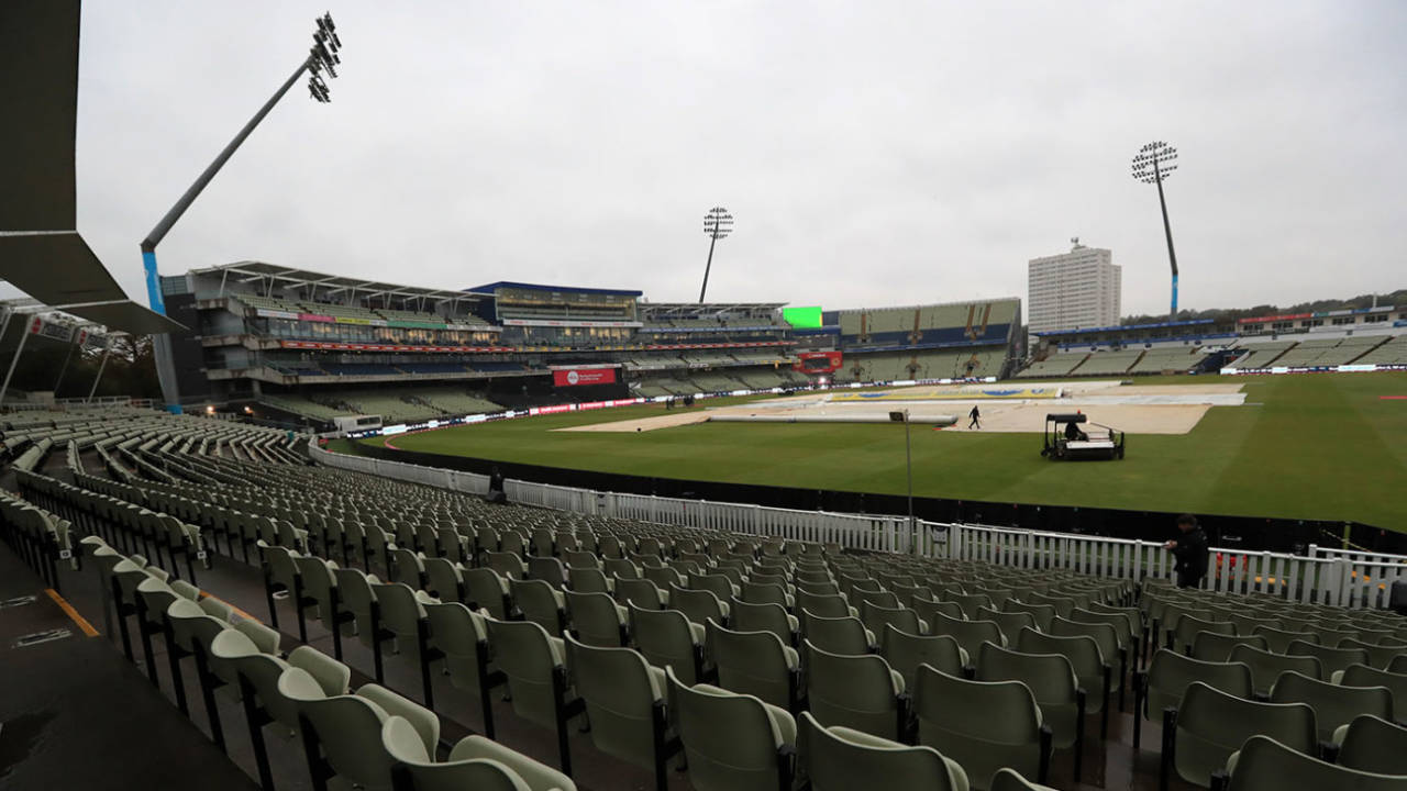 The covers were firmly in place, Surrey vs Gloucestershire, Vitality Blast semi-final, Edgbaston, October 3, 2020