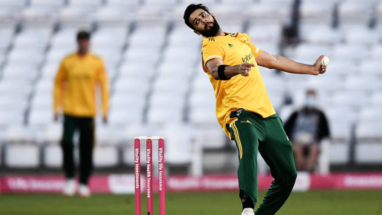Imad Wasim in action for Nottinghamshire in 2020&nbsp;&nbsp;&bull;&nbsp;&nbsp;Gareth Copley/Getty Images