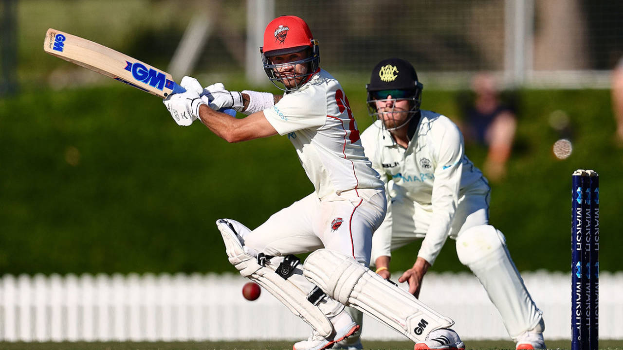 Jake Weatherald guides the ball into the off side, South Australia v Western Australia, Sheffield Shield, Karen Rolton Oval, October 11, 2020