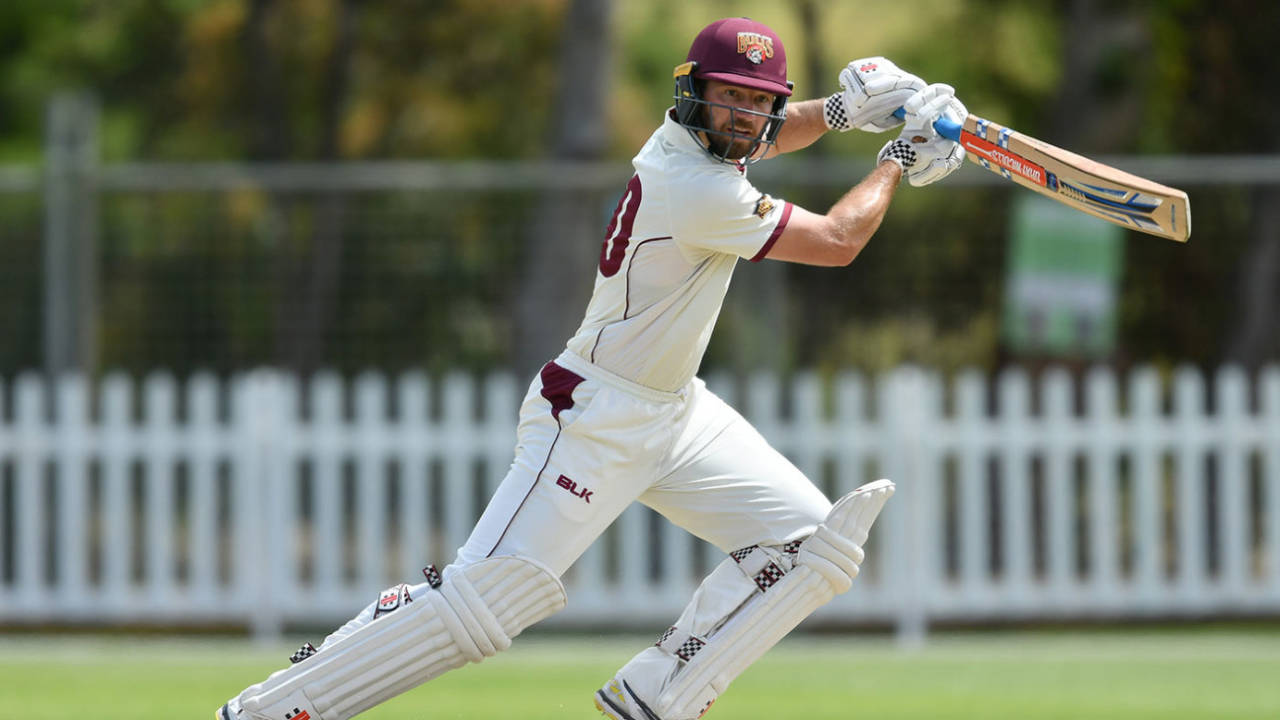 Michael Neser drives, Queensland v Tasmania, Sheffield Shield, Park 25, Adelaide, October 12, 2020