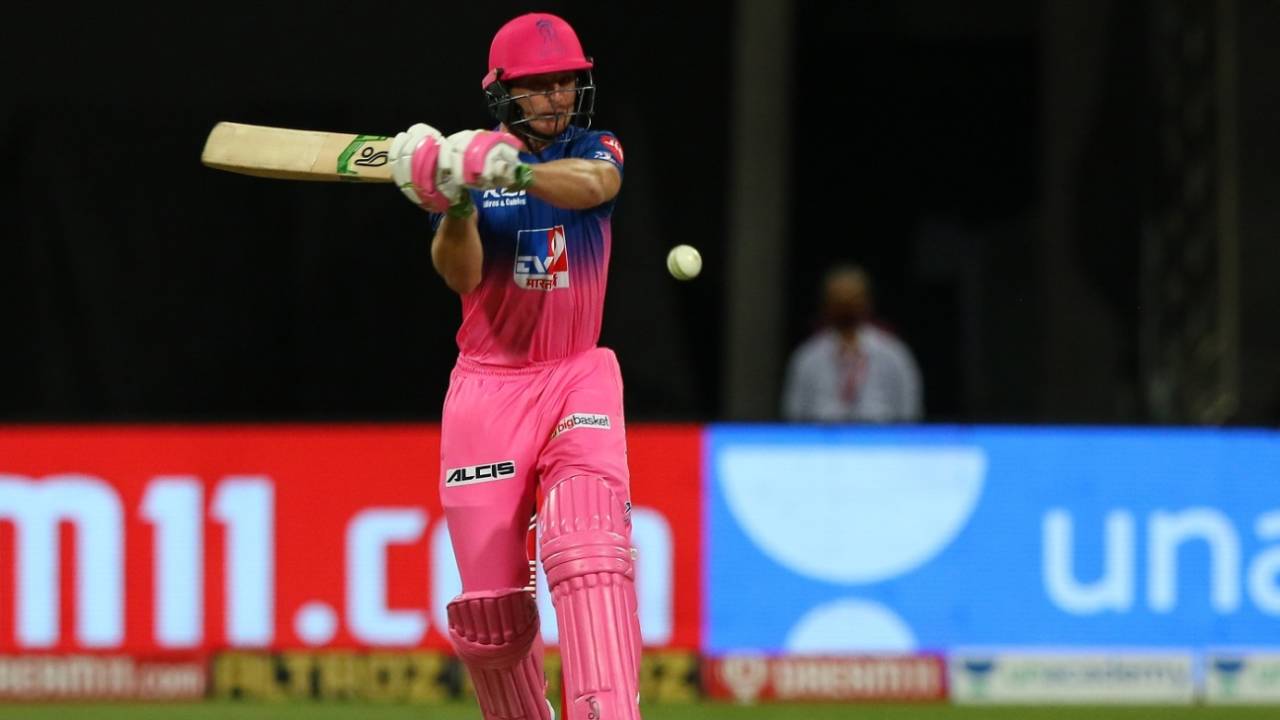 Jos Buttler slaps away a short ball, Chennai Super Kings vs Rajasthan Royals, IPL 2020, Abu Dhabi, October 19, 2020