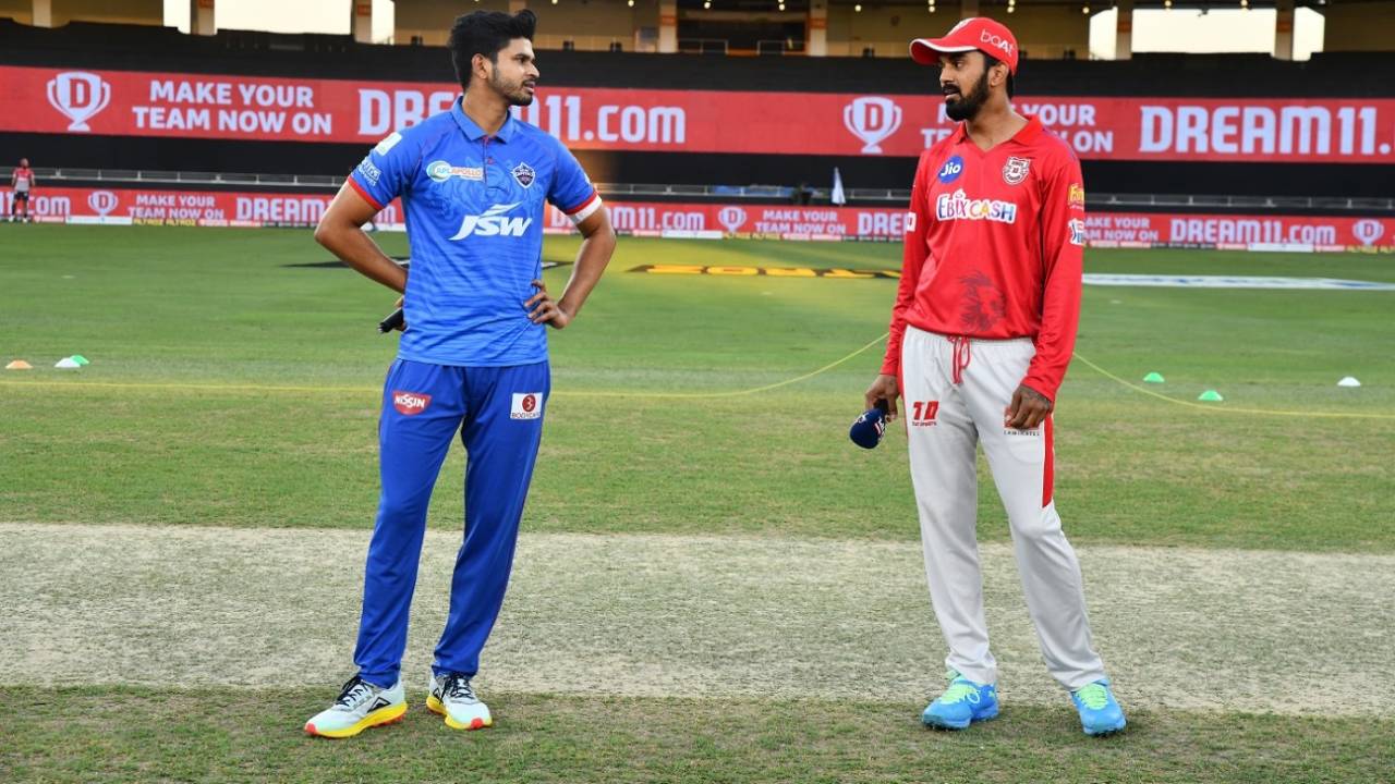 Shreyas Iyer and KL Rahul at the toss, Delhi Capitals vs Kings XI Punjab, IPL 2020, Dubai, October 20, 2020