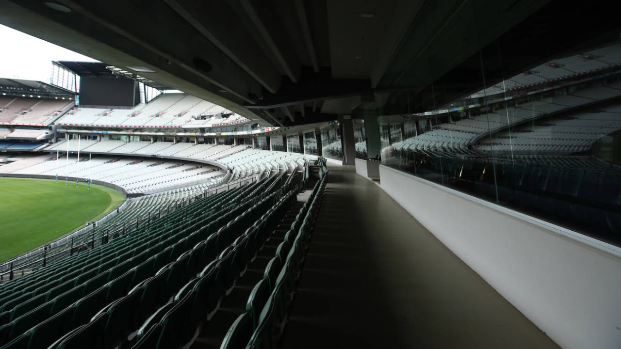 A view of a section of the stands at the Melbourne Cricket Ground, September 26, 2020