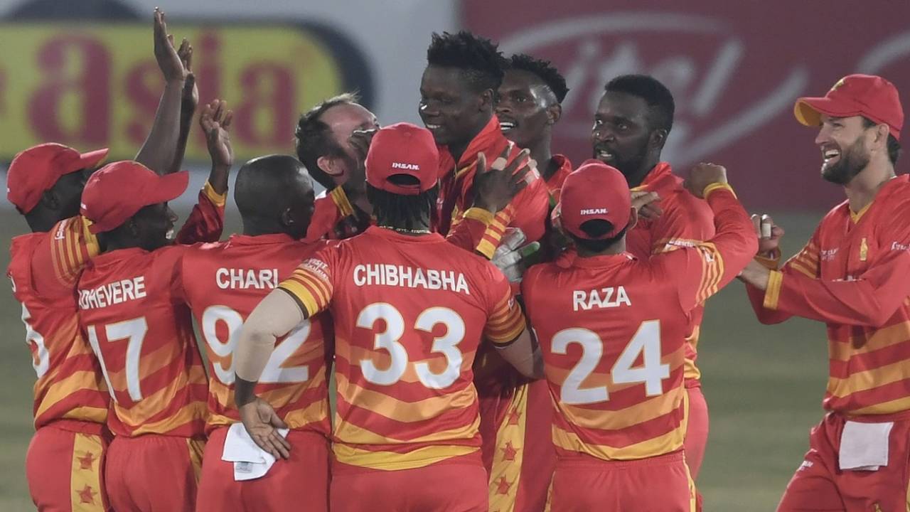 Standing tall - Blessing Muzarabani picked up five wickets in regulation time and two more in the Super Over, Pakistan vs Zimbabwe, 3rd ODI, Rawalpindi, November 3, 2020