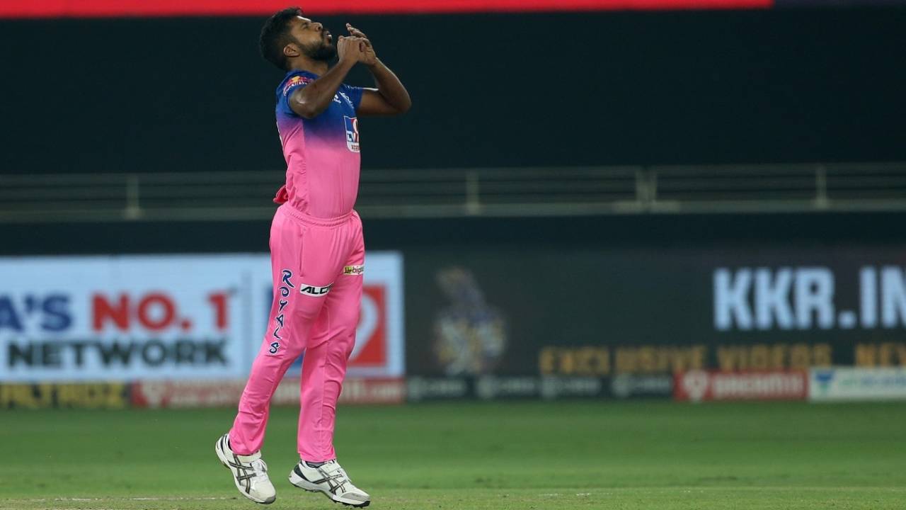 Varun Aaron has struggled to close out his overs this IPL, Kolkata Knight Riders vs Rajasthan Royals, Dubai, IPL 2020, November 1, 2020