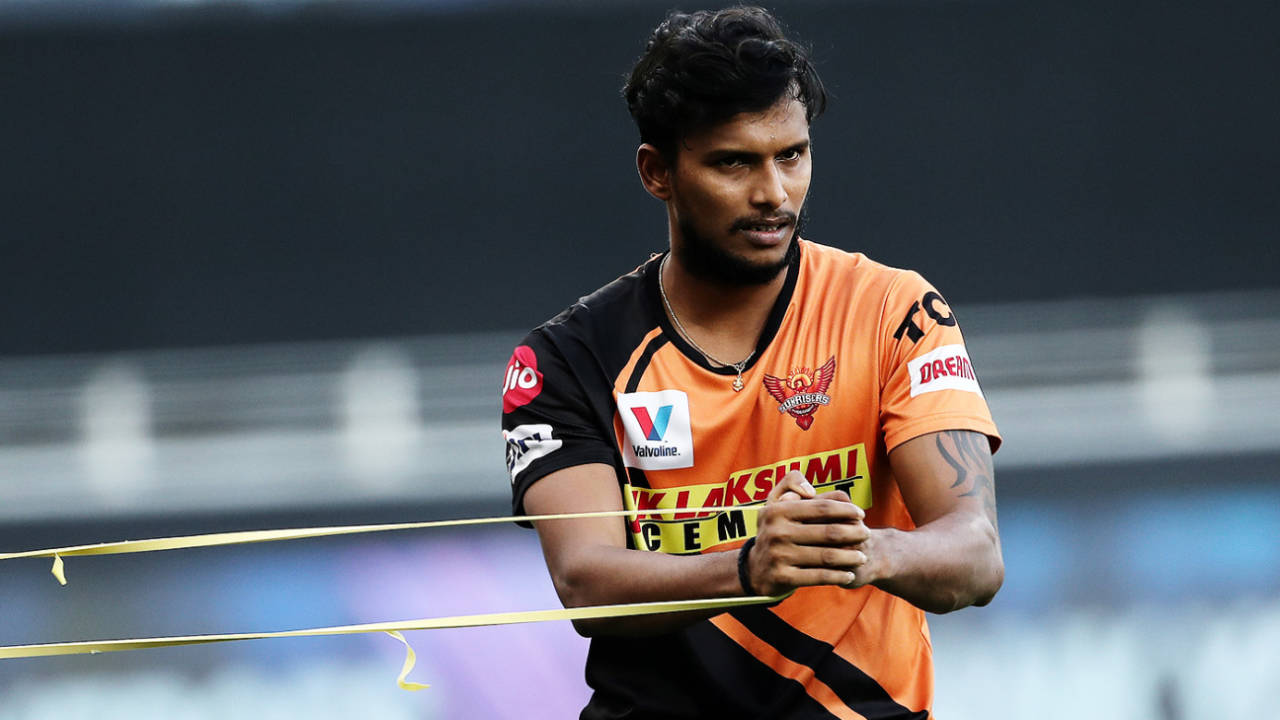 Left-arm quick T Natarajan's ability to bowl yorkers on demand was instrumental in the Sunrisers reaching the knockouts this season&nbsp;&nbsp;&bull;&nbsp;&nbsp;Ron Gaunt/BCCI