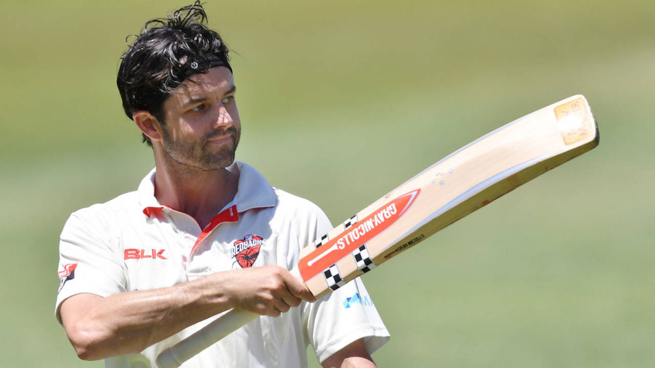 Callum Ferguson walks off after being dismissed for 97 in his last first-class innings, South Australia v Queensland, Sheffield Shield, Glenelg, November 11, 2020