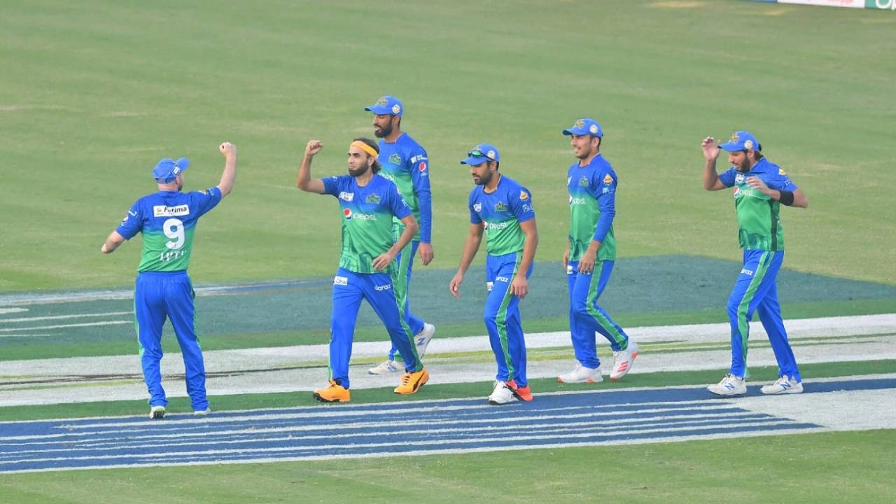 Imran Tahir celebrates after taking a catch to dismiss Sharjeel Khan, PSL 2020, Multan Sultans vs Karachi Kings, Karachi, November 14, 2020