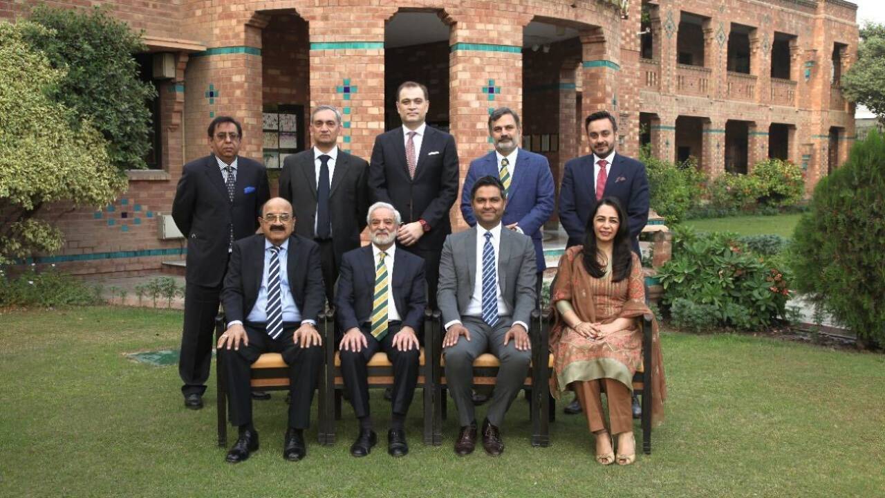 The Pakistan Cricket Board members pose for a photo, November 2020