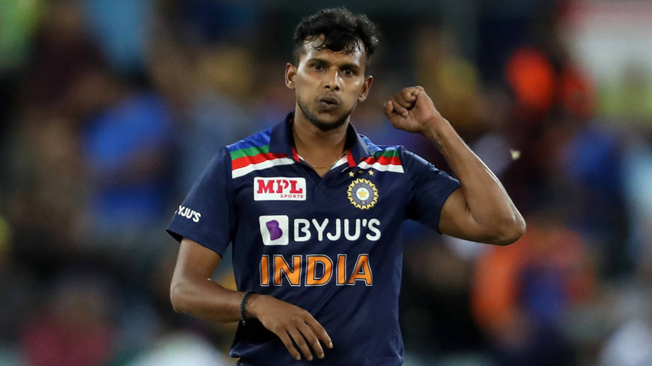 T Natarajan is yet to link up with India's T20I squad in Ahmedabad&nbsp;&nbsp;&bull;&nbsp;&nbsp;Getty Images