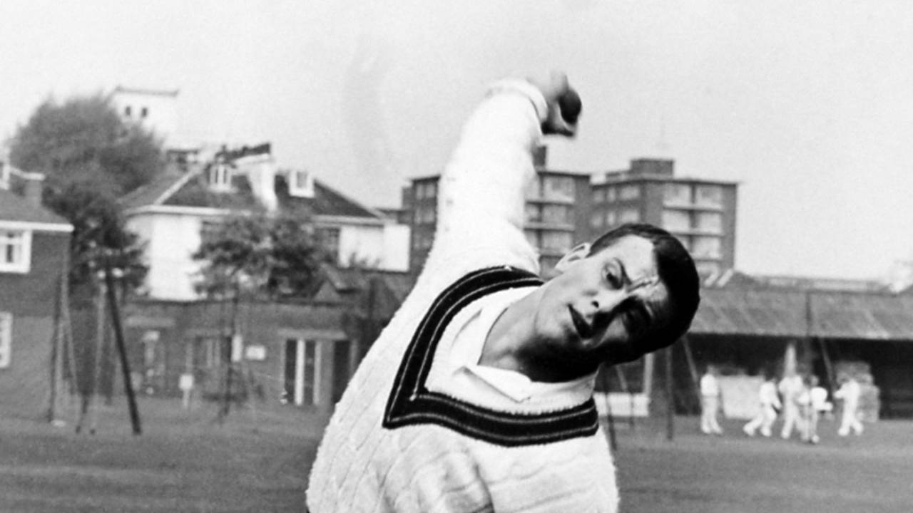 Eric Freeman bowls during the 1968 Ashes tour, May 12, 1968