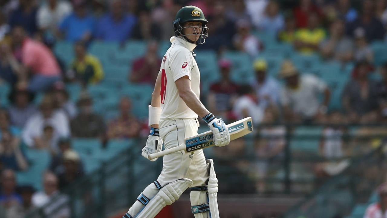 Steven Smith walking off after being dismissed, Australia v New Zealand, 3rd Test, Sydney, 1st day, January 3, 2020