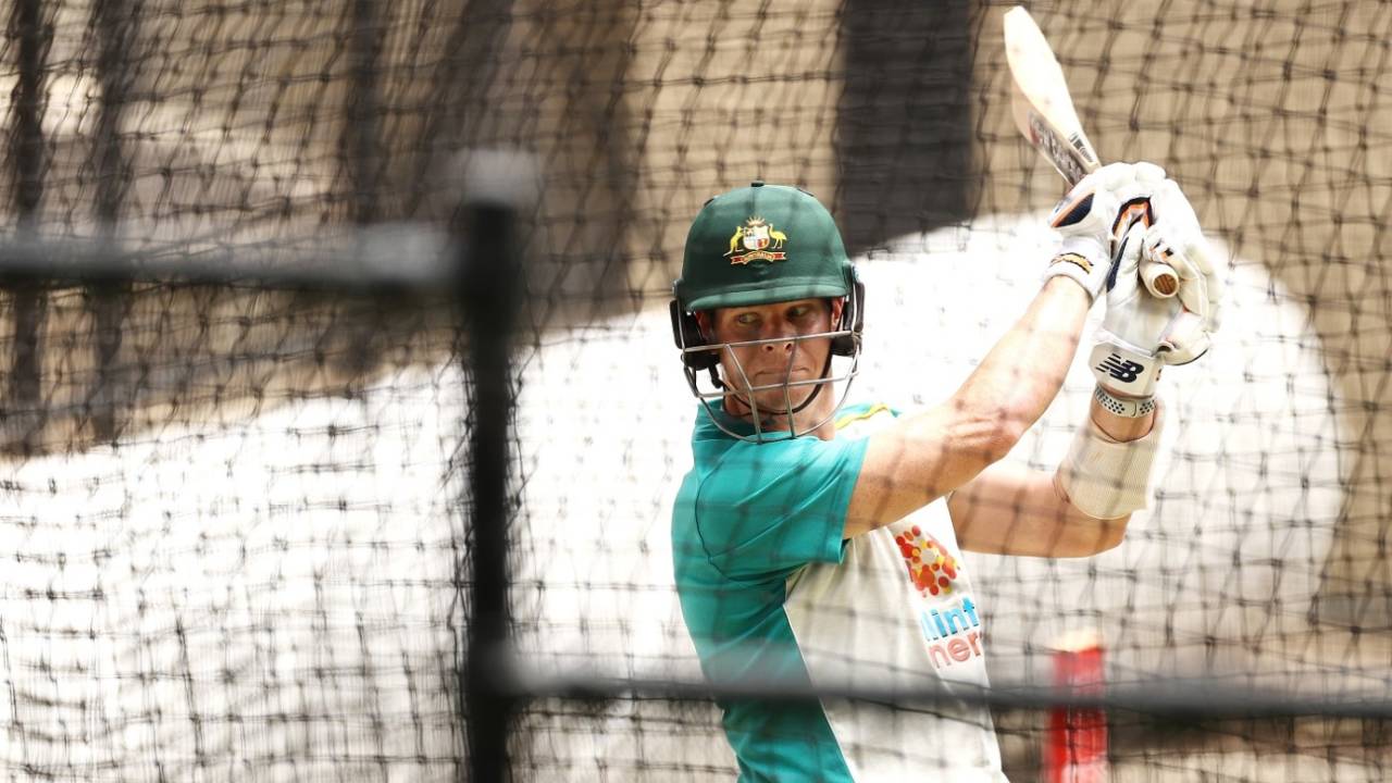 Steven Smith was back at the nets after missing Tuesday's training session due to sore back, Adelaide, December 16, 2020