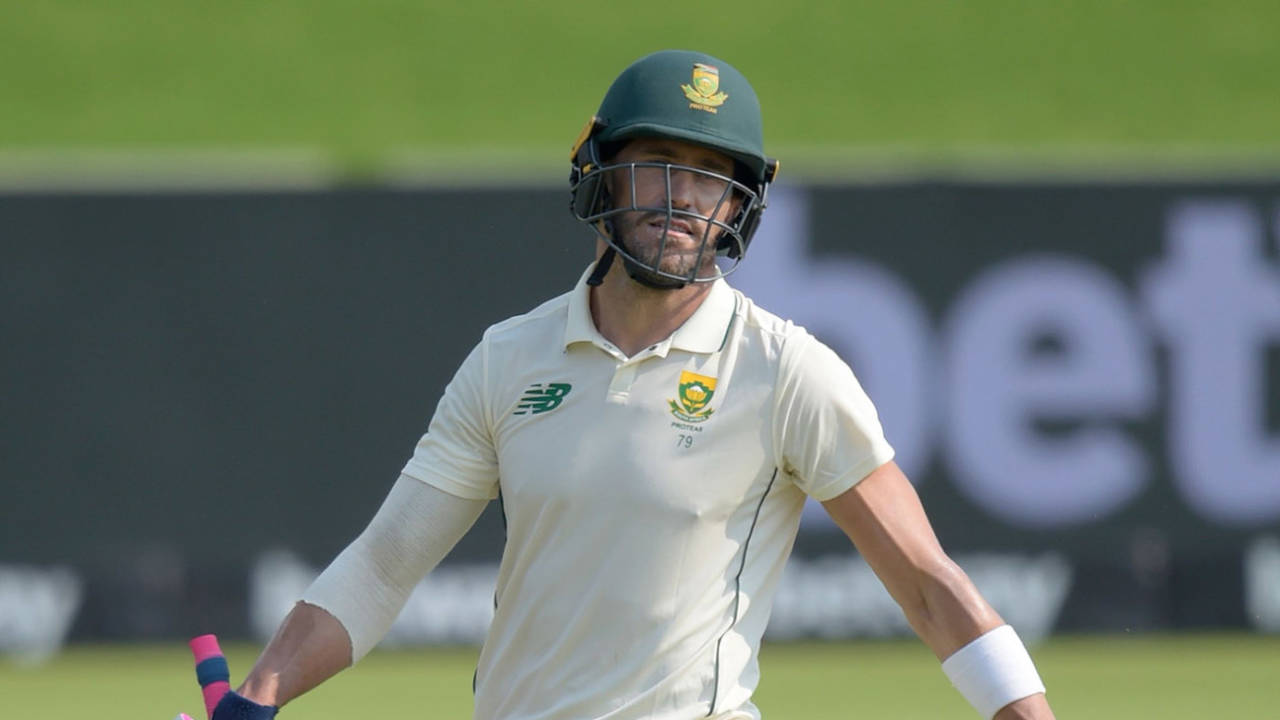 Faf du Plessis walks back to the pavilion after his dismissal for 199 runs&nbsp;&nbsp;&bull;&nbsp;&nbsp;AFP via Getty Images