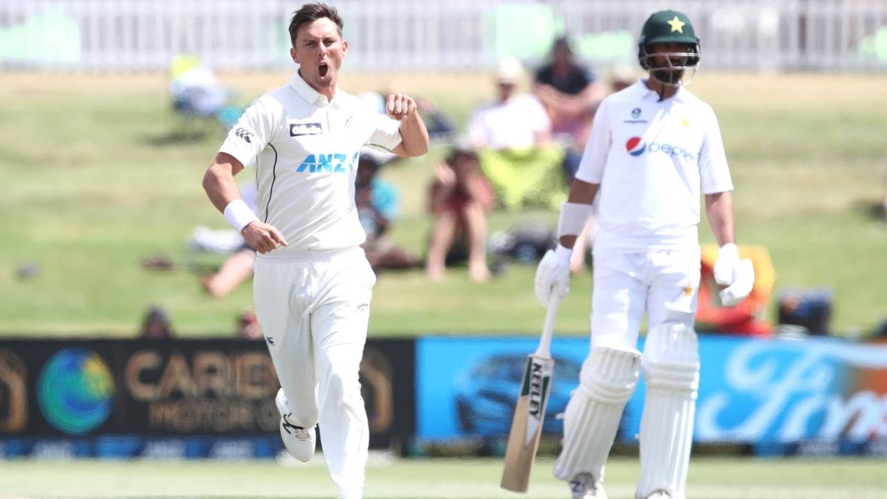 Trent Boult celebrates a wicket, New Zealand vs Pakistan, 1st Test, Mount Maunganui, Day 4, December 29 2020

