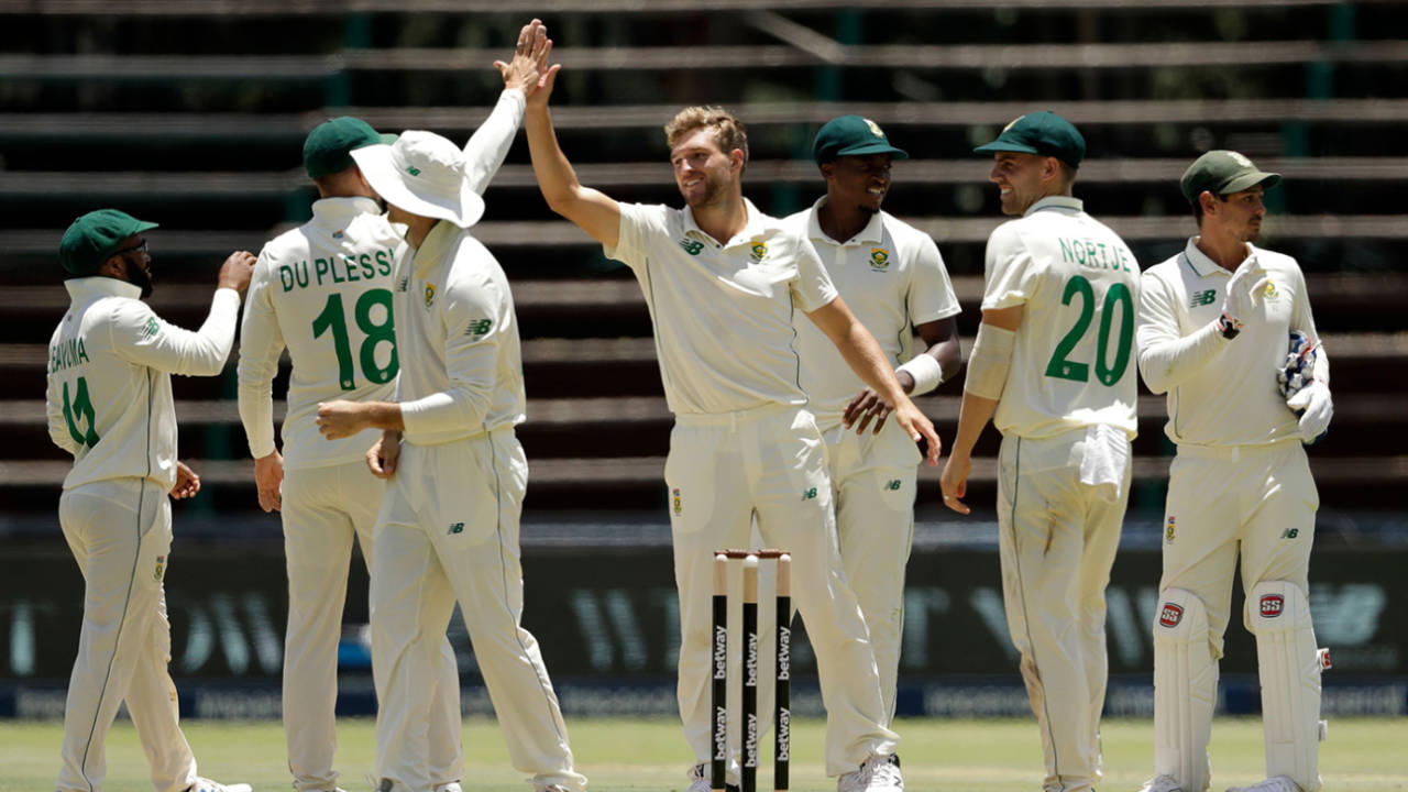 Wiaan Mulder took three wickets in as many overs before lunch on the first morning, South Africa vs Sri Lanka, 2nd Test, 1st day, Johannesburg, January 3, 2021