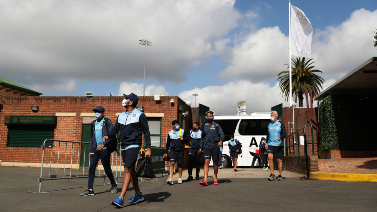 India arrive at training at the SCG, Sydney, January 5, 2021
