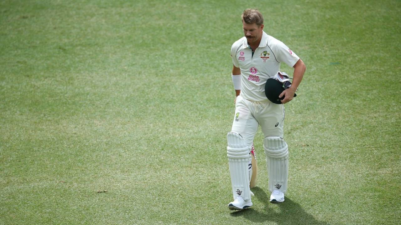 David Warner's stay at the crease on returning from injury was a short one, handed his baggy green on Test debut, Australia v India, 3rd Test, Sydney, 1st day, January 7, 2021