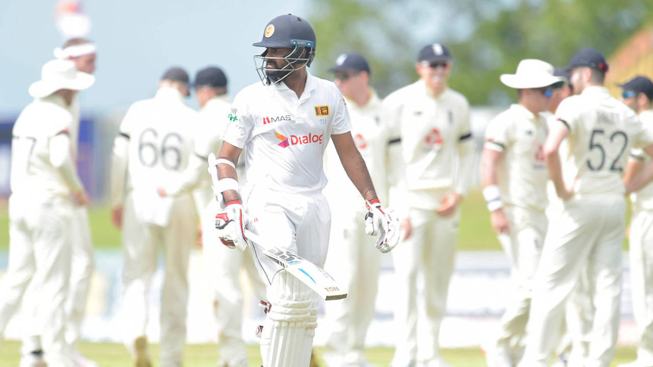 Lahiru Thirimanne fell early to Stuart Broad, Sri Lanka v England, 1st Test, Galle, 1st day, January 14, 2021