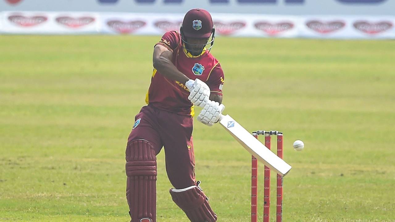 Kjorn Ottley showed a fondness for the drive, Bangladesh vs West Indies, 2nd ODI, Dhaka, January 22, 2021