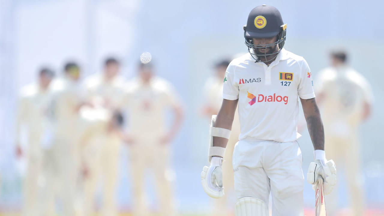 Niroshan Dickwella fell within sight of his maiden Test hundred, Sri Lanka vs England, 2nd Test, Galle, 2nd day, January 23, 2021