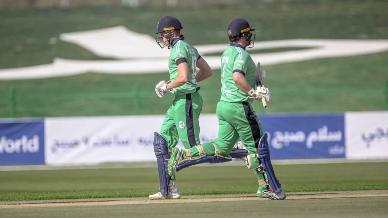 Paul Stirling and Harry Tector go through for a single, Afghanistan vs Ireland, 2nd ODI, Abu Dhabi, January 24, 2021