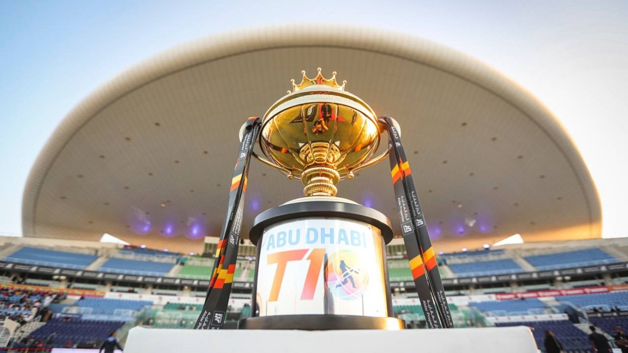 The Abu Dhabi T10 trophy on display during the Eliminator 2 match, Abu Dhabi, November 23, 2019
