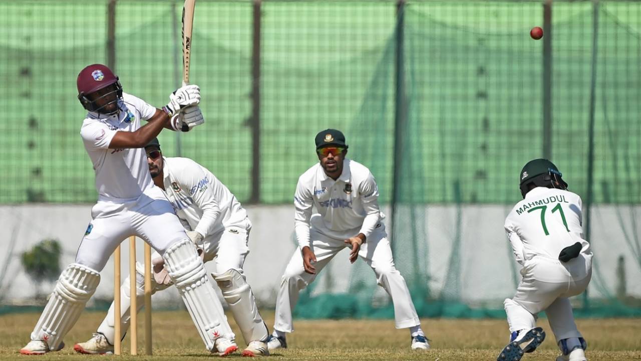 Kraigg Brathwaite pulls, BCB XI vs West Indians, Tour match, 1st day, Chattogram, January 29, 2021