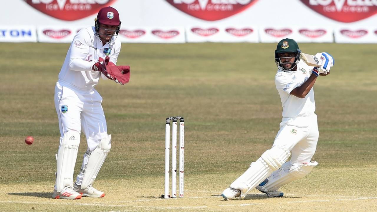 Mehidy Hasan Miraz steers one behind point as Joshua Da Silva looks on, Bangladesh vs West Indies, 1st Test, Chattogram, Day 2, February 4, 2021