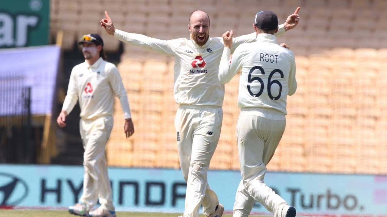 Jack Leach bounced back from a first-innings mauling to unlock India's resistance on the final day&nbsp;&nbsp;&bull;&nbsp;&nbsp;BCCI
